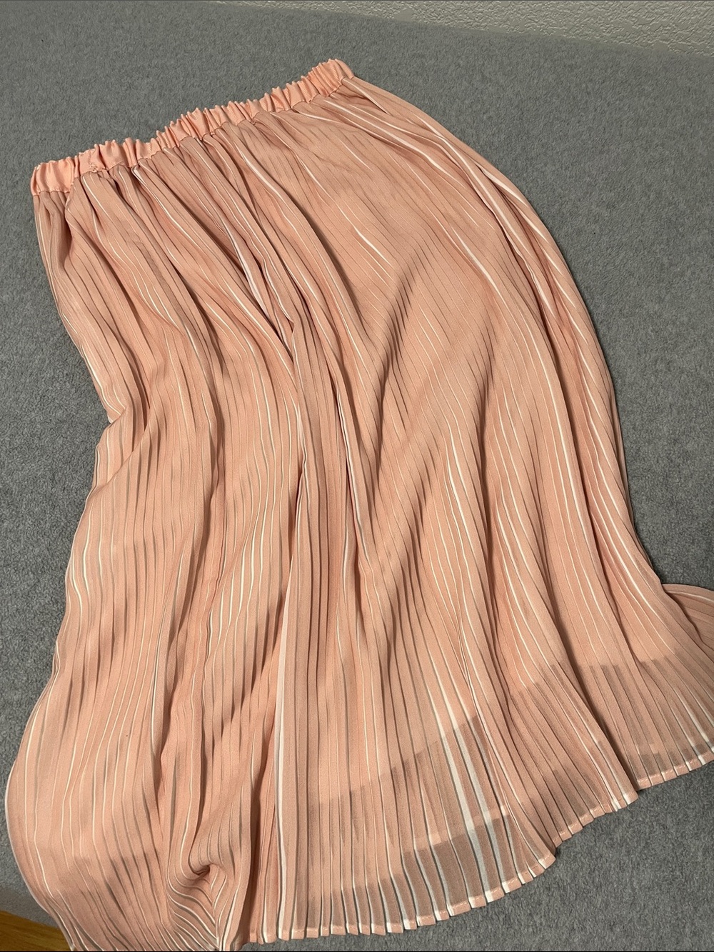 Adiva Modest Pleated Midi Skirt Large Tutone Pink White Grunge Fairy Office